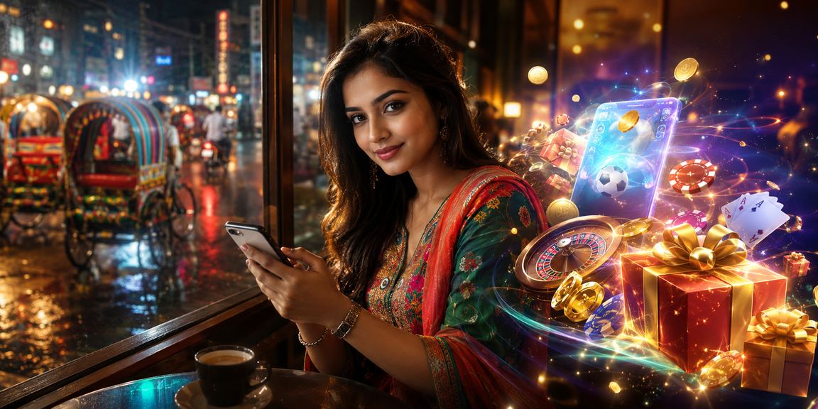 বাংলাদেশে রিকশার পাশে বসে মোবাইলে অনলাইন জ্যাকপট গেম উপভোগ করছেন একজন খেলোয়াড়